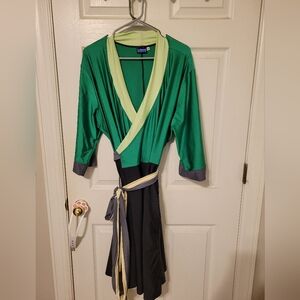 Elhoffer Design Green and Black Wrap Dress